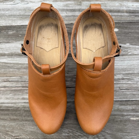 No.6 Palomino Leather Strap Clogs Alder Wood Heel EU 40 US 9 - Picture 10 of 12